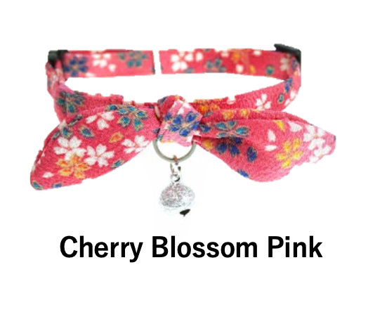 iCat MOSCAPE Lovely Bow Collar – Chirimen Fabric × Knot Ribbon (Insect-Repellent)