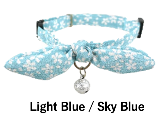 iCat MOSCAPE Lovely Bow Collar – Chirimen Fabric × Knot Ribbon (Insect-Repellent)