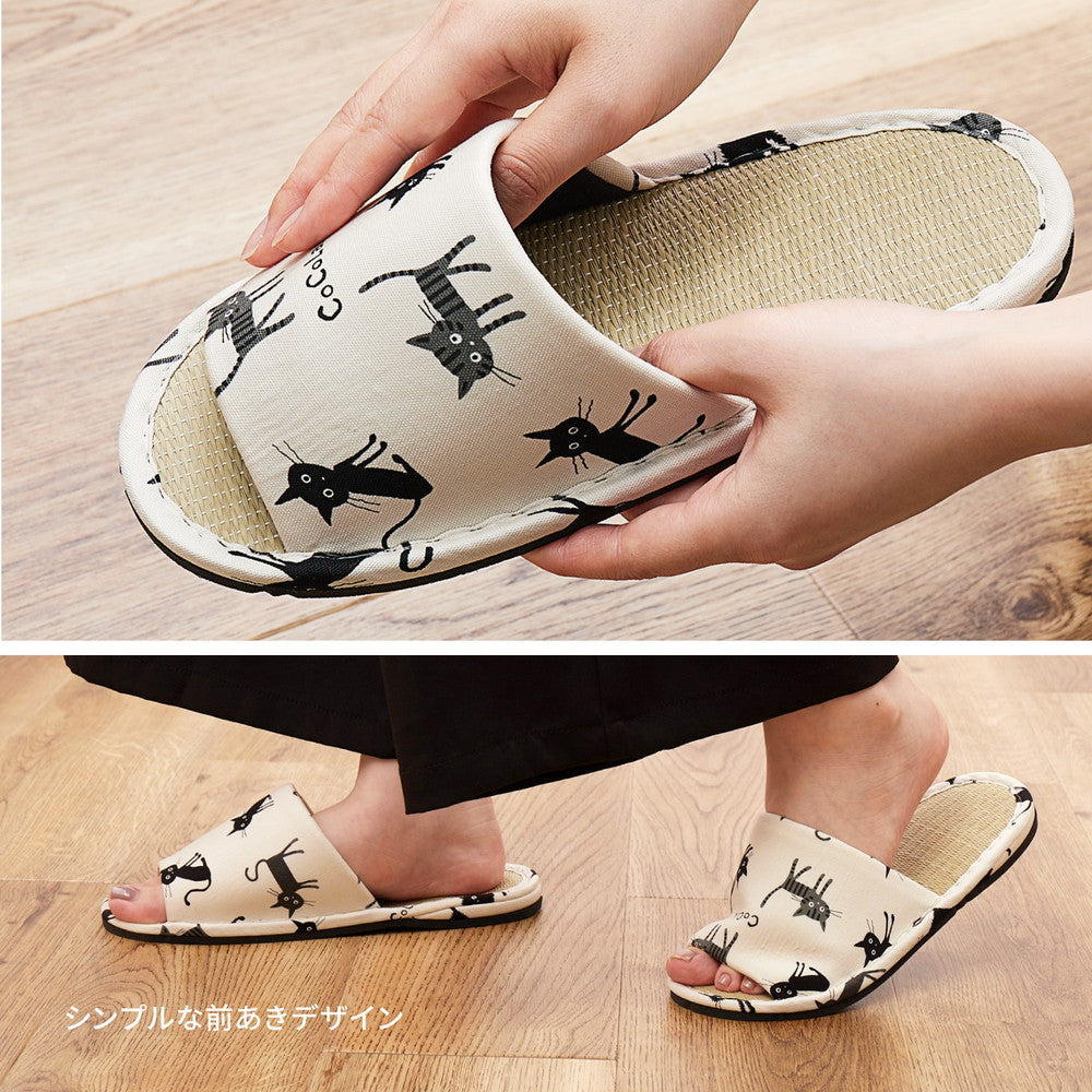 Tatami Slippers “CAT” – Made in Japan