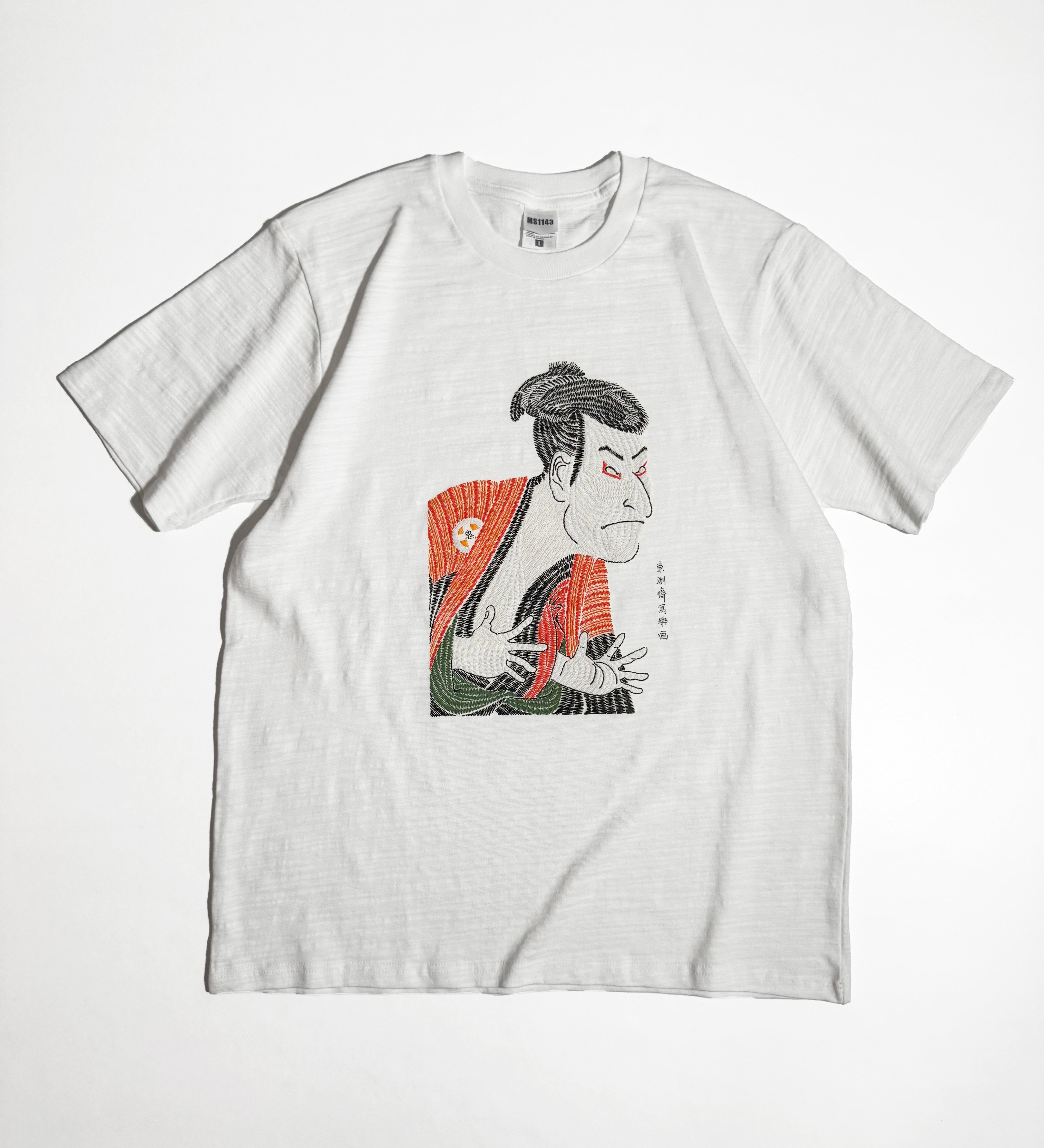 Sharaku Ukiyo-e Kabuki  Embroid-ink T-shirt