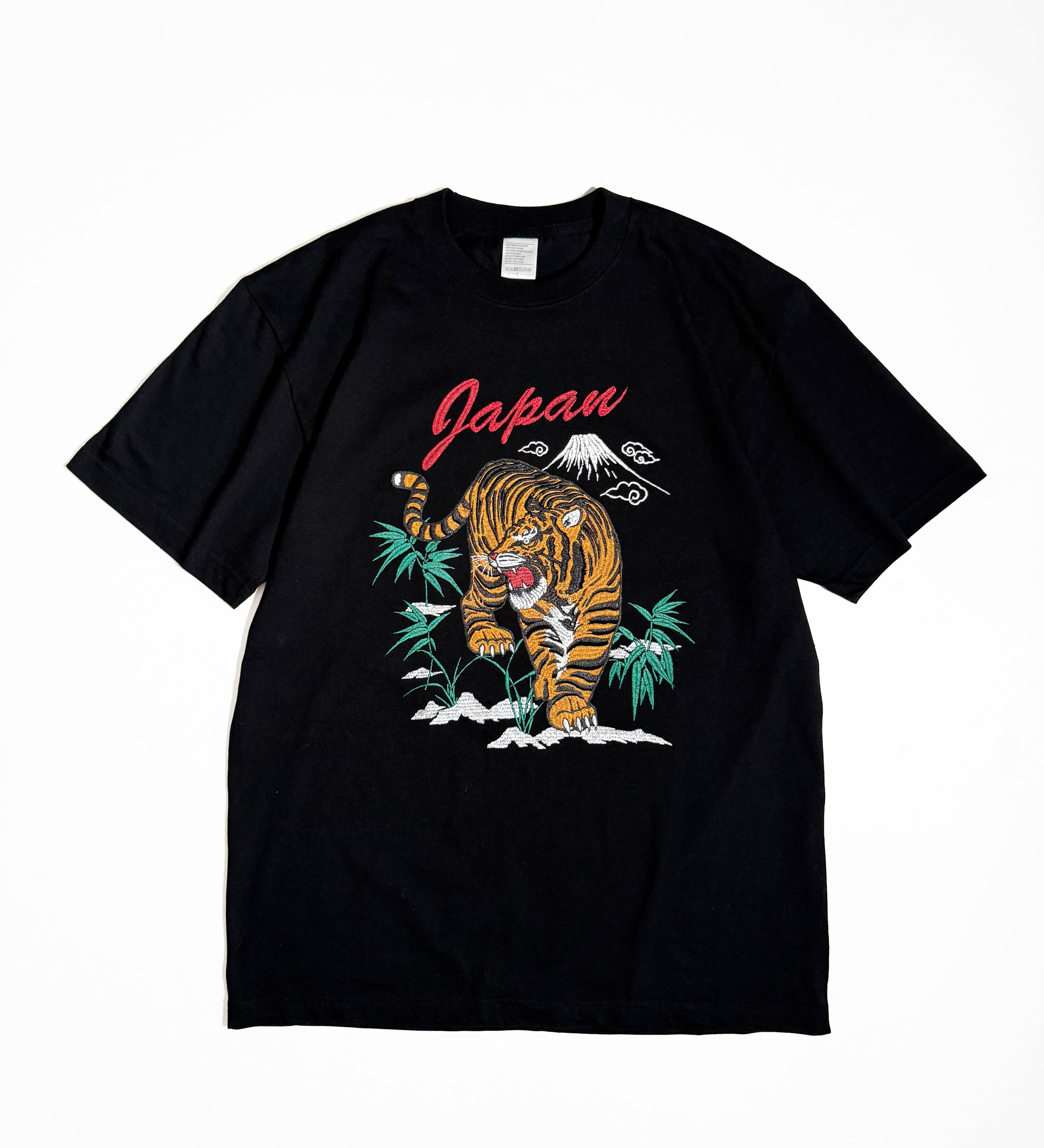 Japanese culture Tiger Embroid-ink T-shirt