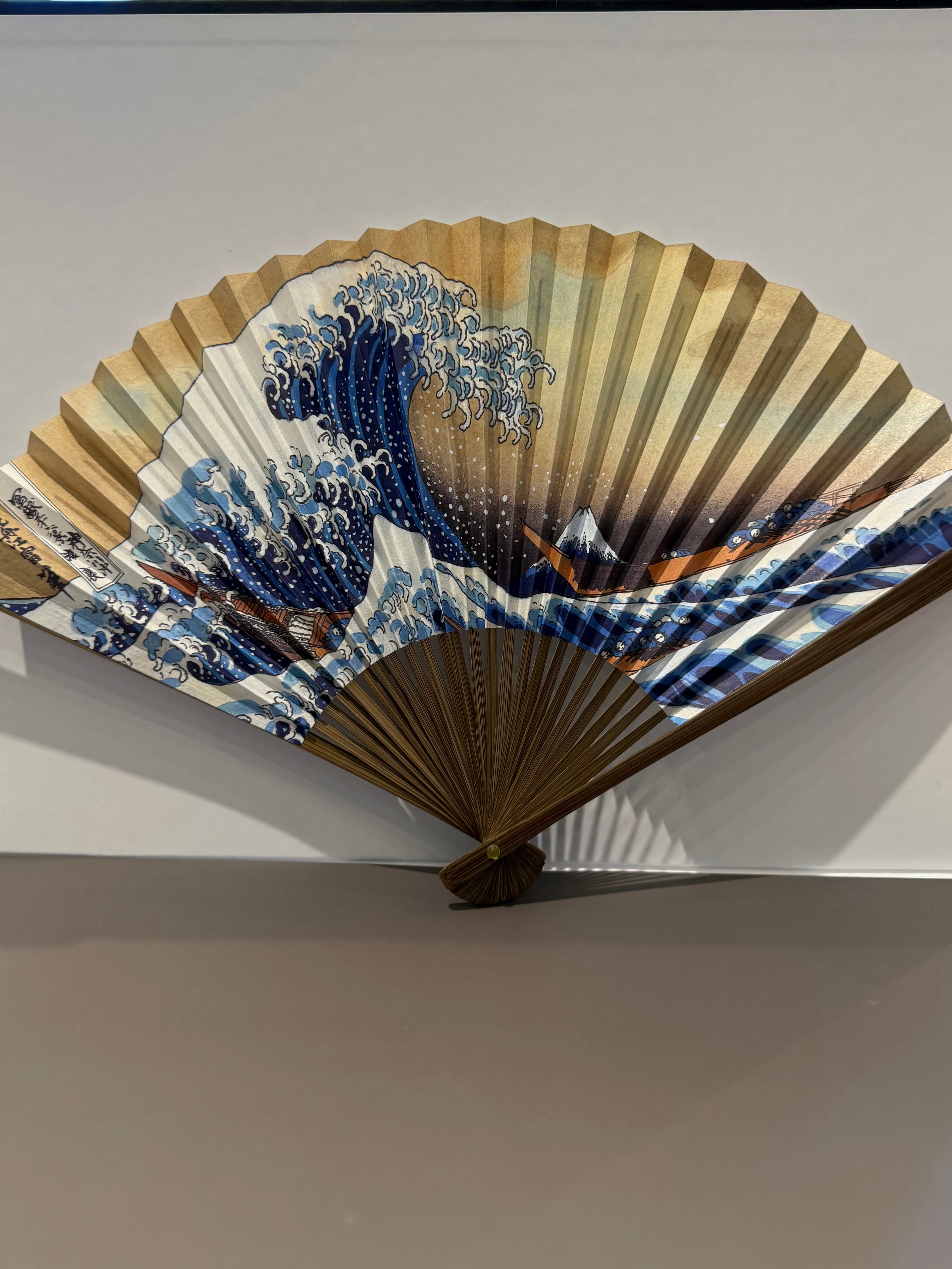 Sensu (Folding Fan) Hokusai's Mount Fuji & Great Wave