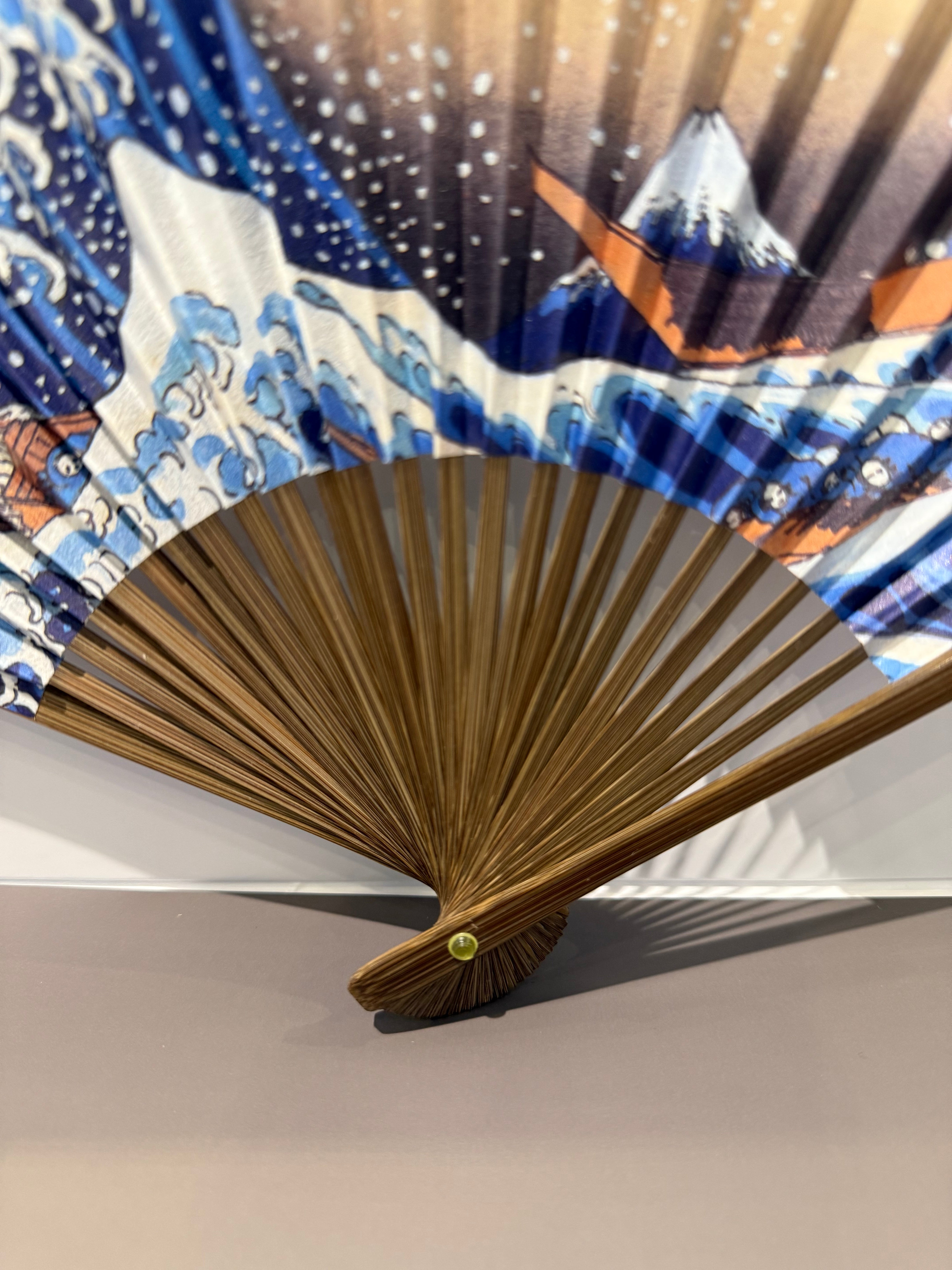 Sensu (Folding Fan) Hokusai's Mount Fuji & Great Wave